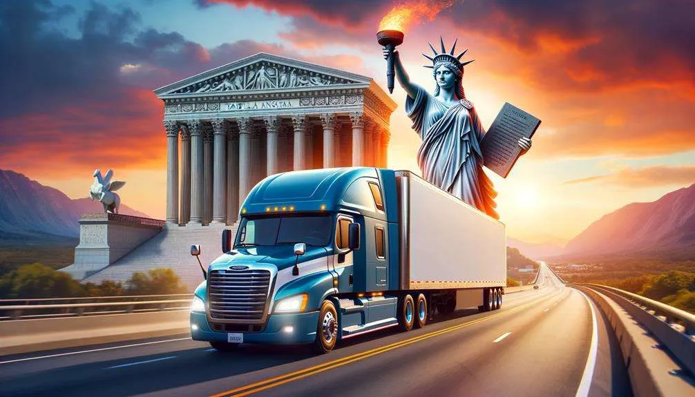 "Truck on the road covered by Columbus Ohio trucking insurance, ensuring protection for commercial vehicles and drivers."